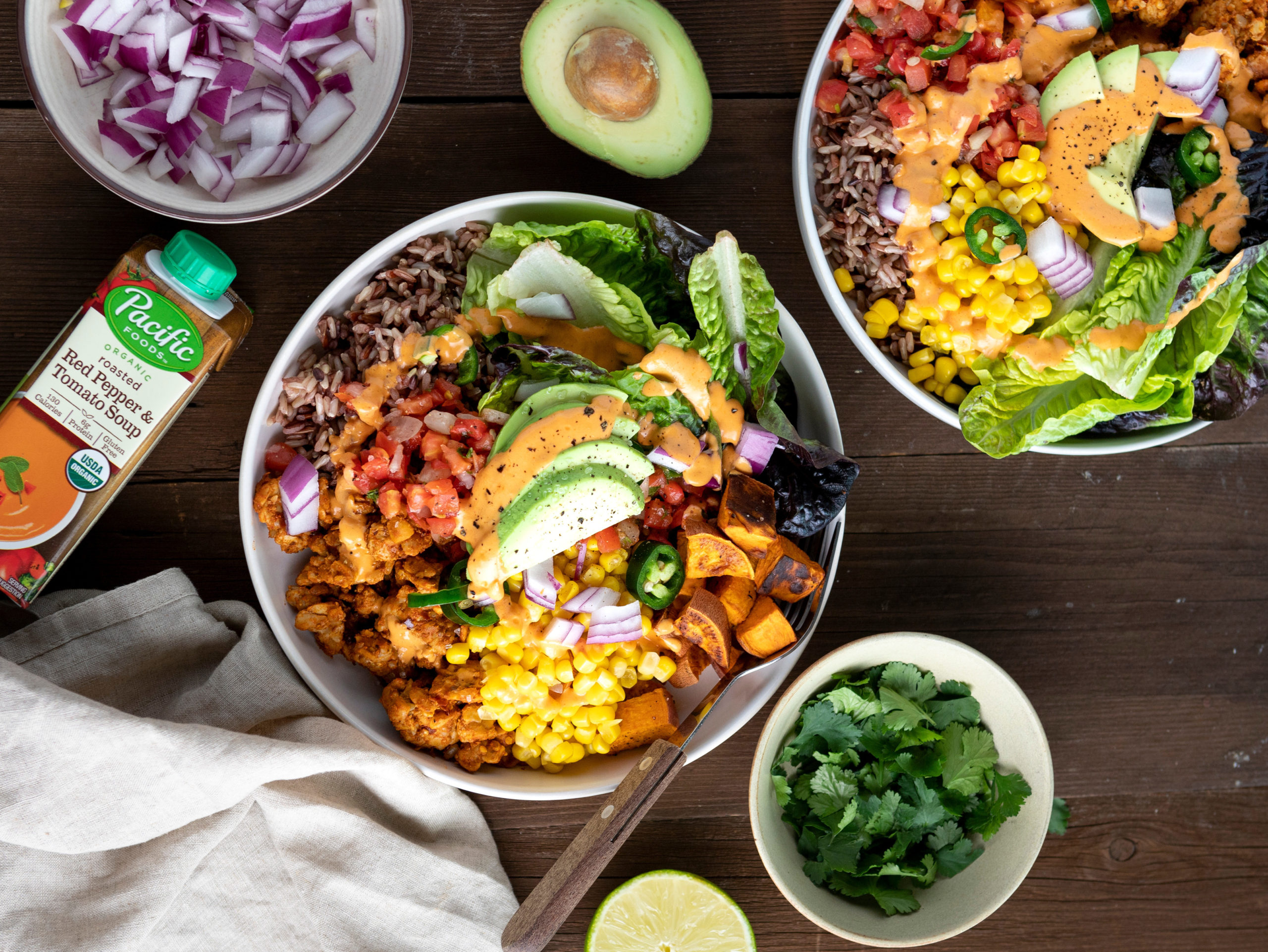 Plant-Based Spicy Tempeh Burrito Bowls